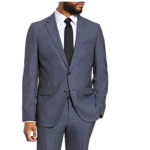 🎁HUGO BOSS Novan Slim Fit Houndstooth Wool Coat